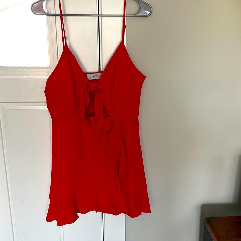 Etiquette red dress size Large